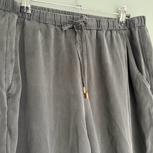 Eileen Fisher 100% Silk XS Dark Gray Crepe Drawstring Sleep Lounge Jogger Pant - Picture 4 of 12